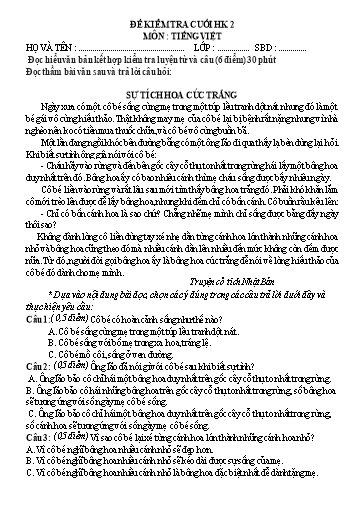7 Đề kiểm tra Tiếng Việt Lớp 4 cuối học kì II