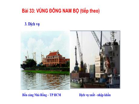 Bài giảng Địa lí Lớp 9 - Bài 33: Vùng Đông Nam Bộ