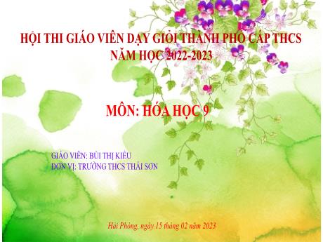 Bài giảng Hóa học Lớp 9 - Bài 35: Cấu tạo phân tử hợp chất hữu cơ - Năm học 2022-2023 - Bùi Thị Kiều