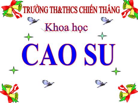 Bài giảng Khoa học Lớp 5 - Bài: Cao su - Trường TH&THCS Chiến Thắng