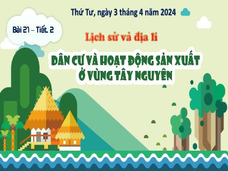 Bài giảng Lịch sử và Địa lí Lớp 4 (Kết nối tri thức) - Bài 21: Dân cư và hoạt động sản xuất ở vùng Tây Nguyên (Tiết 2) - Năm học 2023-2024