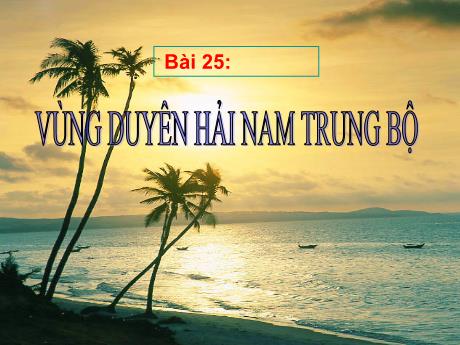 Bài giảng Lịch sử và Địa lí Lớp 9 (Kết nối tri thức) - Bài 25: Vùng duyên hải Nam Trung Bộ