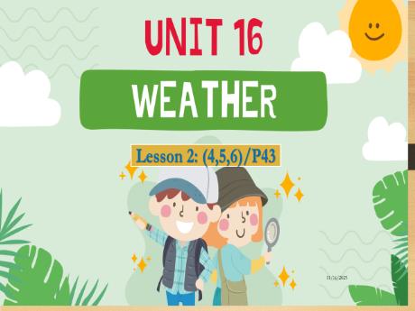 Bài giảng Tiếng Anh Lớp 4 (Global success) - Unit 16: Weather (Lesson 2)