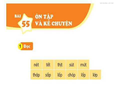 Bài giảng Tiếng Việt Lớp 1 (Kết nối tri thức) - Bài 55: Ôn tập và kể chuyện