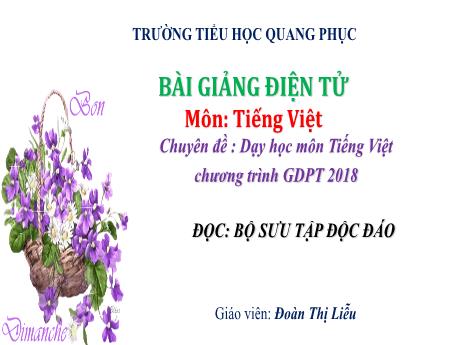 Bài giảng Tiếng Việt Lớp 5 (Đọc) Sách Kết nối tri thức - Bài: Bộ sưu tập độc đáo