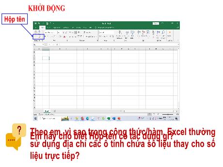 Bài giảng Tin học Lớp 8 (Cánh diều) - Bài 5: Các kiểu địa chỉ trong Excel