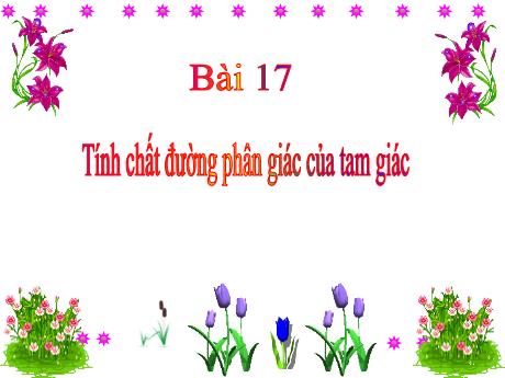 Bài giảng Toán 8 (Kết nối tri thức) - Bài 17: Tính chất đường phân giác của tam giác