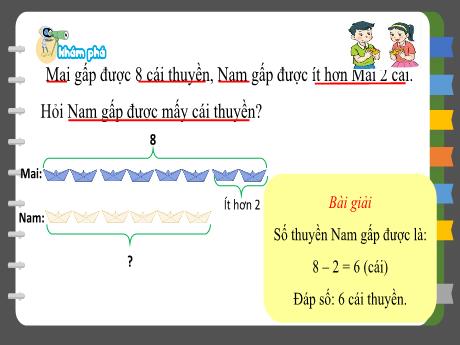 Bài giảng Toán Lớp 2 (Kết nối tri thức) - Bài: Bài Toán về ít hơn 1 số đơn vị