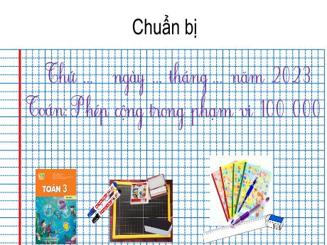 Bài giảng Toán Lớp 3 (Kết nối tri thức) - Chủ đề 12: Cộng, trừ trong phạm vi 100 000 - Bài 63: Phép cộng trong phạm vi 100 000 (Tiết 1)