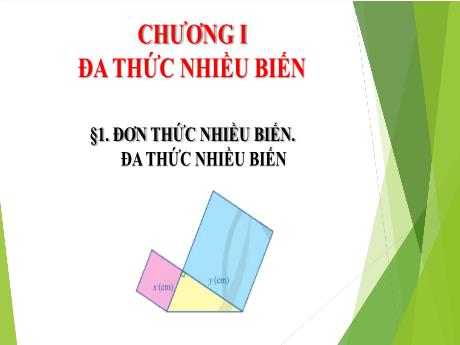 Bài giảng Toán Lớp 8 (Cánh diều) - Chương I: Đa thức nhiều biến - Bài 1: Đơn thức nhiều biến. Đa thức nhiều biến