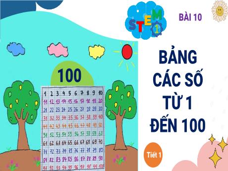Bài giảng Toán Stem Lớp 1 - Bài 10: Bảng các số từ 1 đến 100