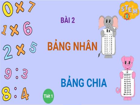 Bài giảng Toán Stem Lớp 3 - Bài 2: Bảng nhân, bảng chia (Tiết 1)