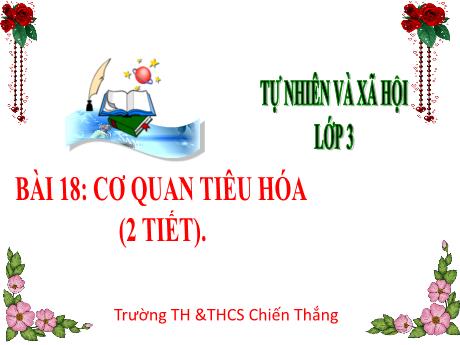 Bài giảng Tự nhiên xã hội Lớp 3 (Kết nối tri thức) - Bài 18: Cơ quan tiêu hóa - Trường TH&THCS Chiến Thắng