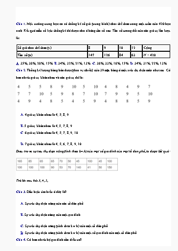 Bài tập ôn tập Toán Lớp 9 (Kết nối tri thức) - Chương 7: Bài Luyện tập chung
