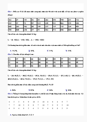 Bài tập ôn tập Toán Lớp 9 (Kết nối tri thức) - Chương 7: Bài tập cuối chương VII