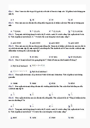 Bài tập ôn tập Toán Lớp 9 (Kết nối tri thức) - Chương 8: Bài Luyện tập chung