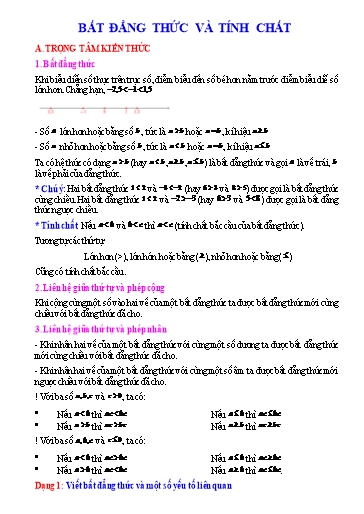 Chuyên đề bồi dưỡng học sinh giỏi Toán 9 (Kết nối tri thức) - Chủ đề: Bất đẳng thức và tính chất