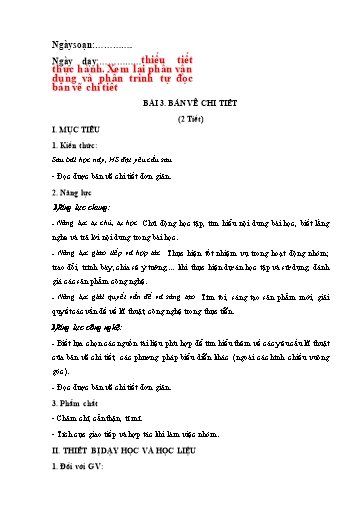 Giáo án Công nghệ Lớp 8 (Kết nối tri thức) - Bài 3: Bản vẽ chi tiết (2 Tiết)