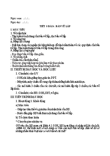 Giáo án Công nghệ Lớp 8 (Kết nối tri thức) - Tiết 8, Bài 4: Bản vẽ lắp