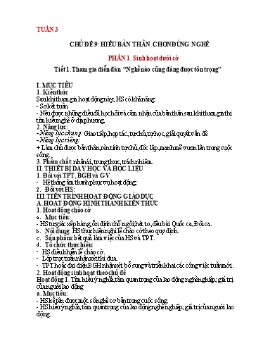 Giáo án Hoạt động trải nghiệm, hướng nghiệp Khối 8 (Kết nối tri thức) - Chủ đề 9: Hiểu bản thân, chọn đúng nghề