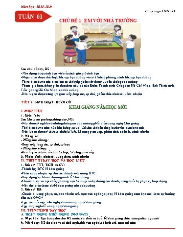Giáo án Hoạt động trải nghiệm, hướng nghiệp Lớp 8 (Kết nối tri thức) - Chủ đề 1: Em với nhà trường - Năm học 2023-2024