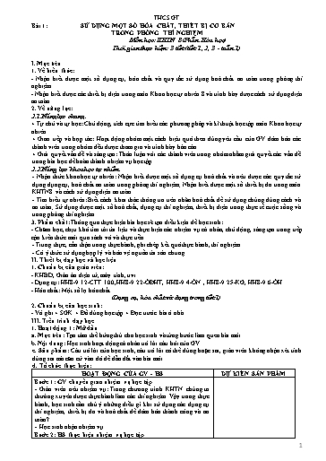 Giáo án Khoa học tự nhiên 8 (Kết nối tri thức)