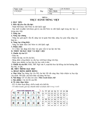 Giáo án Ngữ Văn Lớp 8 (Kết nối tri thức) - Tiết 8: Thực hành Tiếng Việt - Năm học 2024-2025