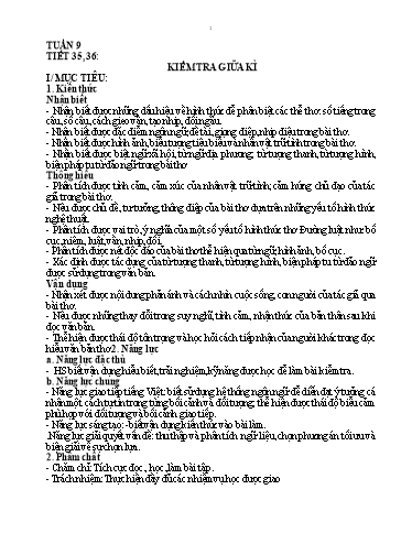 Giáo án Ngữ Văn Lớp 8 - Tuần 9, Tiết 35+36