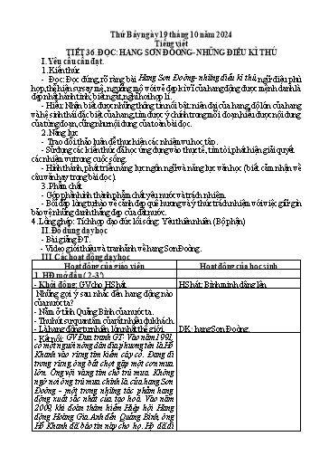 Giáo án Tiếng Việt Lớp 5 (Đọc) Sách Kết nối tri thức - Tiết 36: Hang Sơn Đoòng. Những điều kì thú - Năm học 2024-2025 - Nguyễn Thị Phương