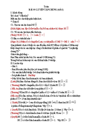 Giáo án Toán Lớp 4 - Bài 59: Luyện tập chung (Tiết 3)