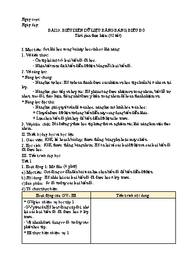 Giáo án Toán Lớp 8 (Kết nối tri thức) - Bài 19: Biểu diễn dữ liệu bằng bảng, biểu đồ (2 Tiết)