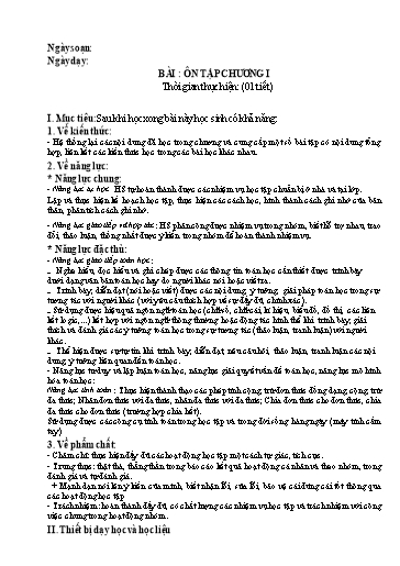 Giáo án Toán Lớp 8 (Kết nối tri thức) - Bài: Ôn tập chương I (1 Tiết)