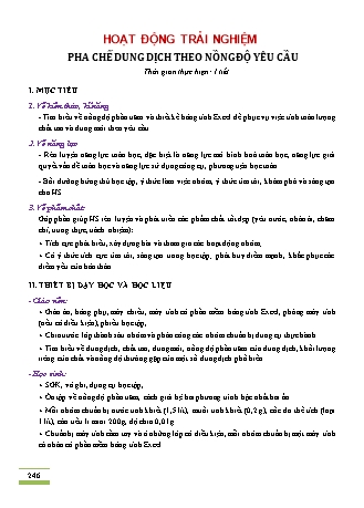 Kế hoạch bài dạy Toán Lớp 9 - Hoạt động trải nghiệm + Ma trận